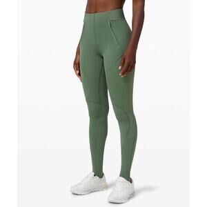 Lululemon Train Free Super High-Rise Stirrup Tight 32" Algae Green Nulux Size 8